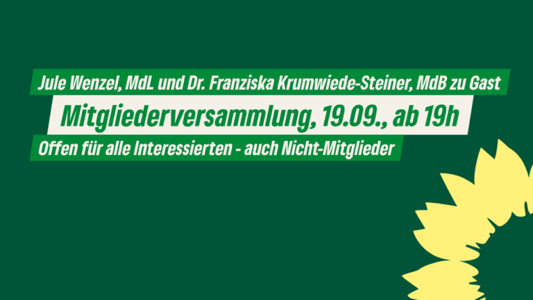 GRÜNE Dinslaken laden zur Mitgliederversammlung ein, 19.09.