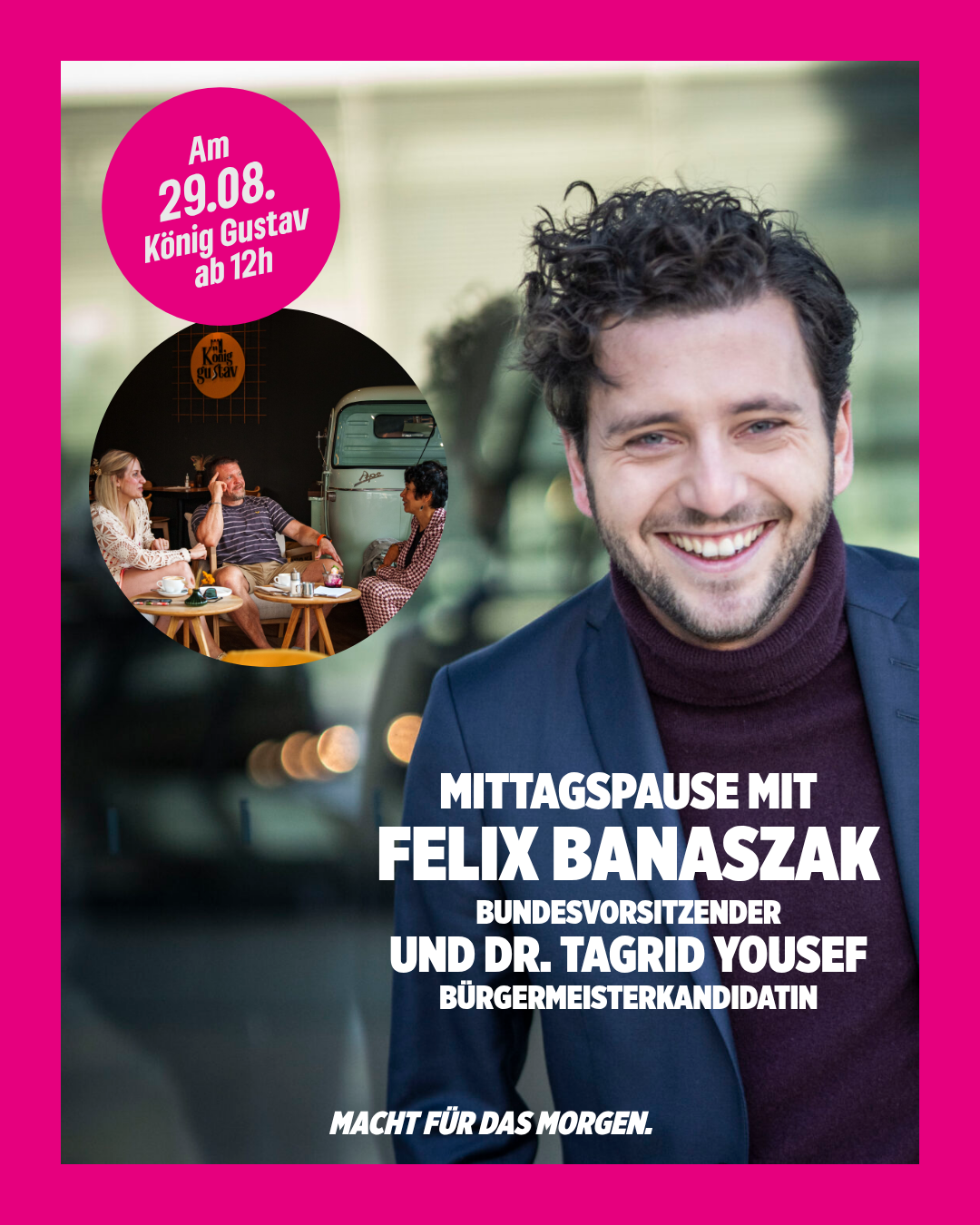 Politische Mittagspause mit Felix Banaszak und Dr. Tagrid Yousef