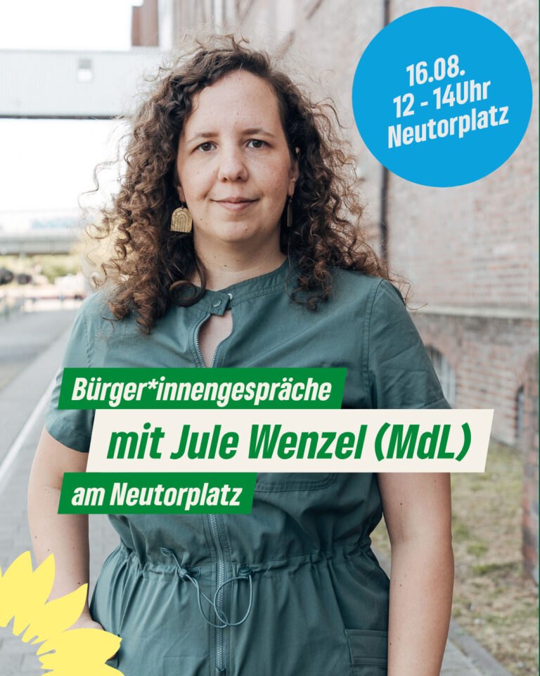 MdL Jule Wenzel unterstützt die GRÜNEN Dinslaken am Wahlkampfstand